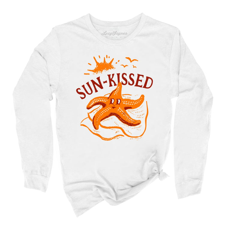 Sun-Kissed Graphic Long Sleeve Tee - White