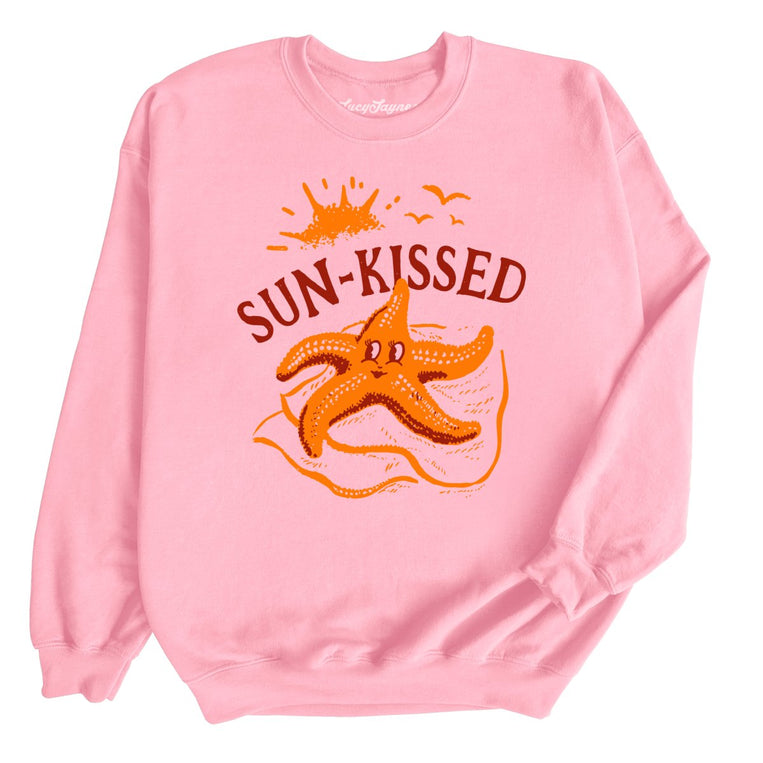 Sun-Kissed Graphic Sweatshirt - Light Pink