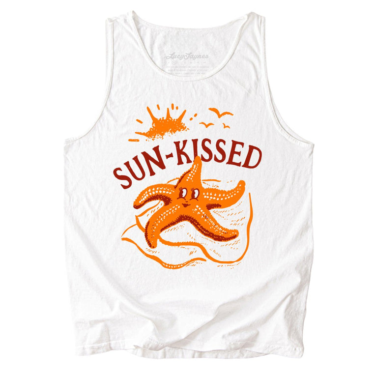 Sun-Kissed Comfort Colors Graphic Tank Top - White
