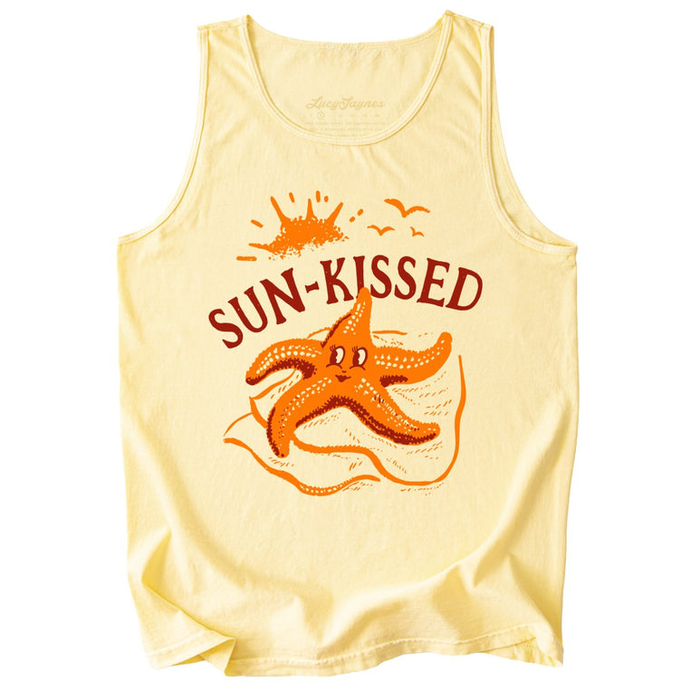 Sun-Kissed Comfort Colors Graphic Tank Top - Butter