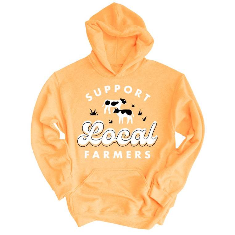Support Local Farmers Graphic Hoodie - Peach