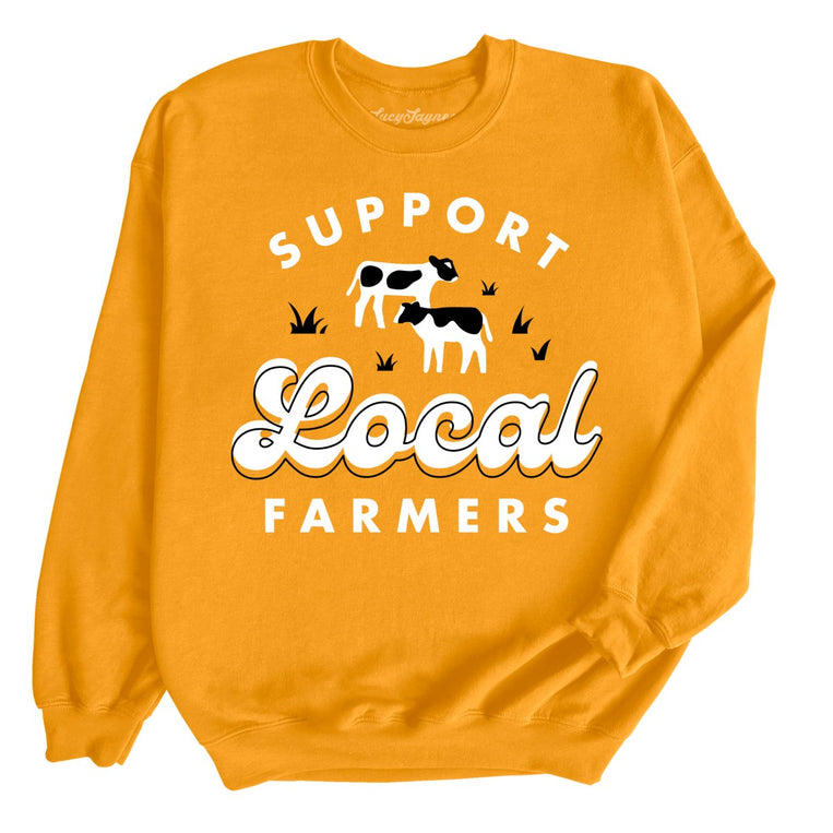 Support Local Farmers Graphic Sweatshirt - Gold