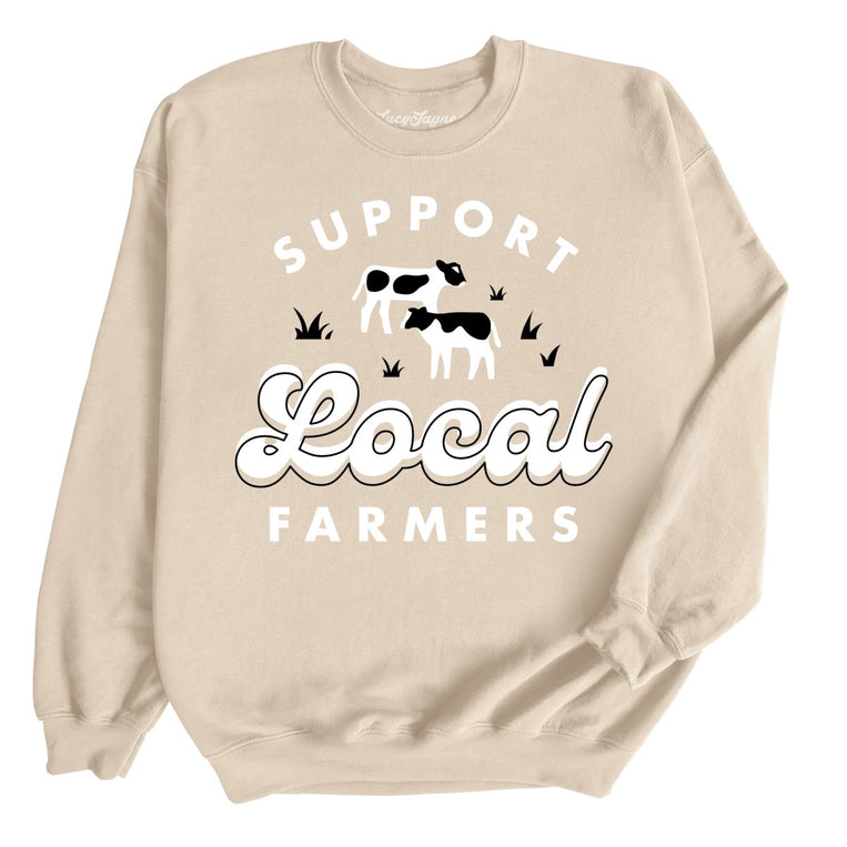 Support Local Farmers Graphic Sweatshirt - Sand