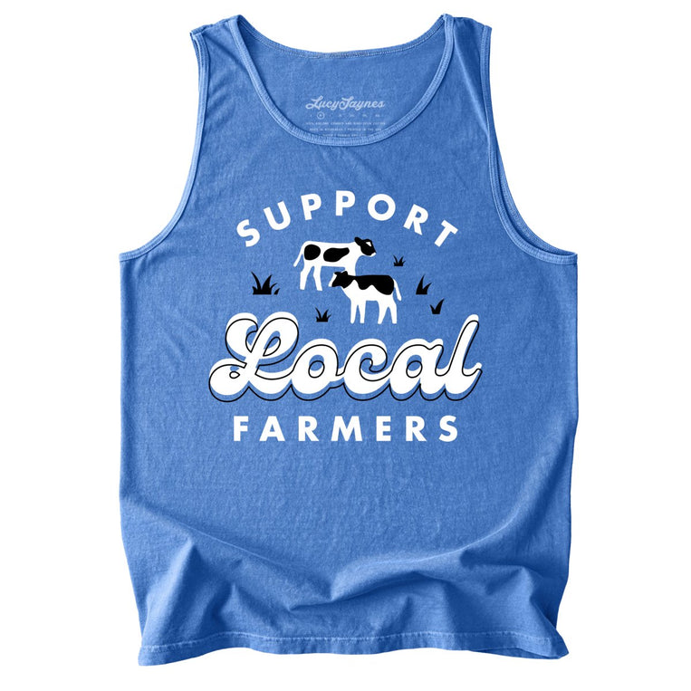 Support Local Farmers Comfort Colors Graphic Tank Top