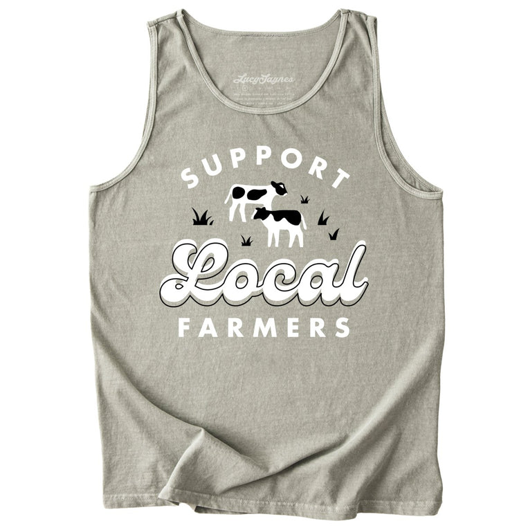 Support Local Farmers Comfort Colors Graphic Tank Top - Sandstone