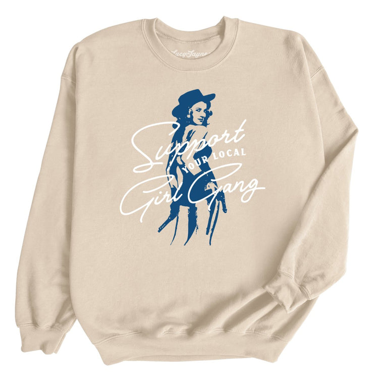 Support Your Local Girl Gang Graphic Sweatshirt - Sand