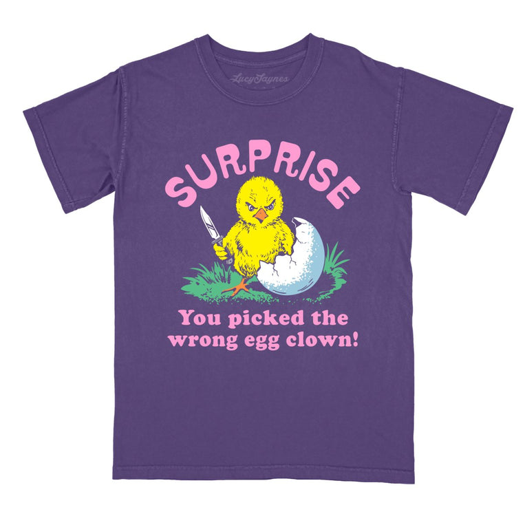 Surprise You Picked The Wrong Egg Comfort Colors Graphic Tee - Grape