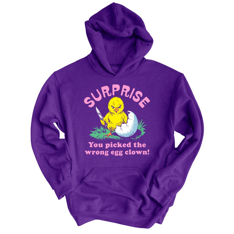 Surprise You Picked The Wrong Egg Graphic Hoodie - Purple