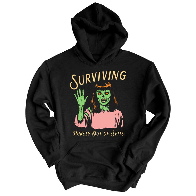 Surviving Purely Out Of Spite Graphic Hoodie - Black