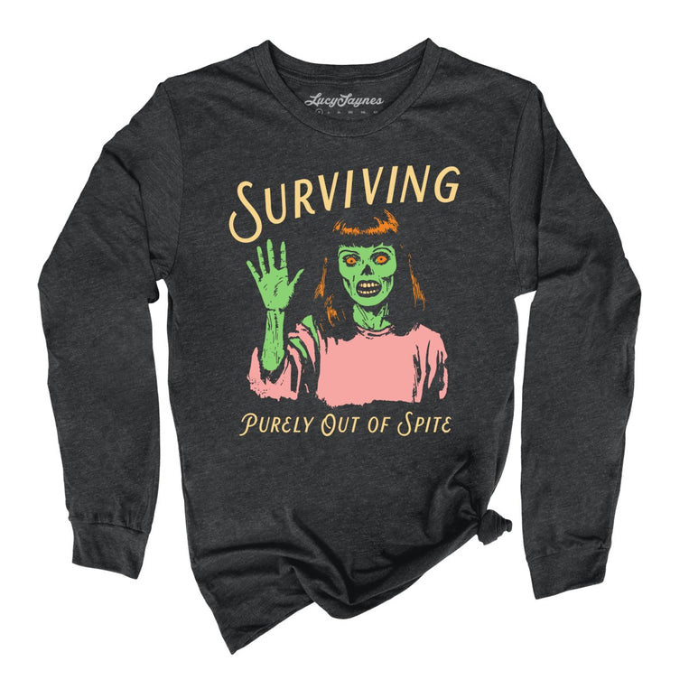 Surviving Purely Out Of Spite Graphic Long Sleeve Tee