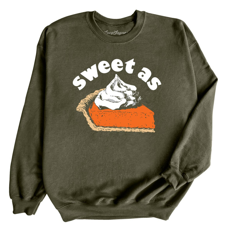 Sweet As Pumpkin Pie Graphic Sweatshirt - Military Green