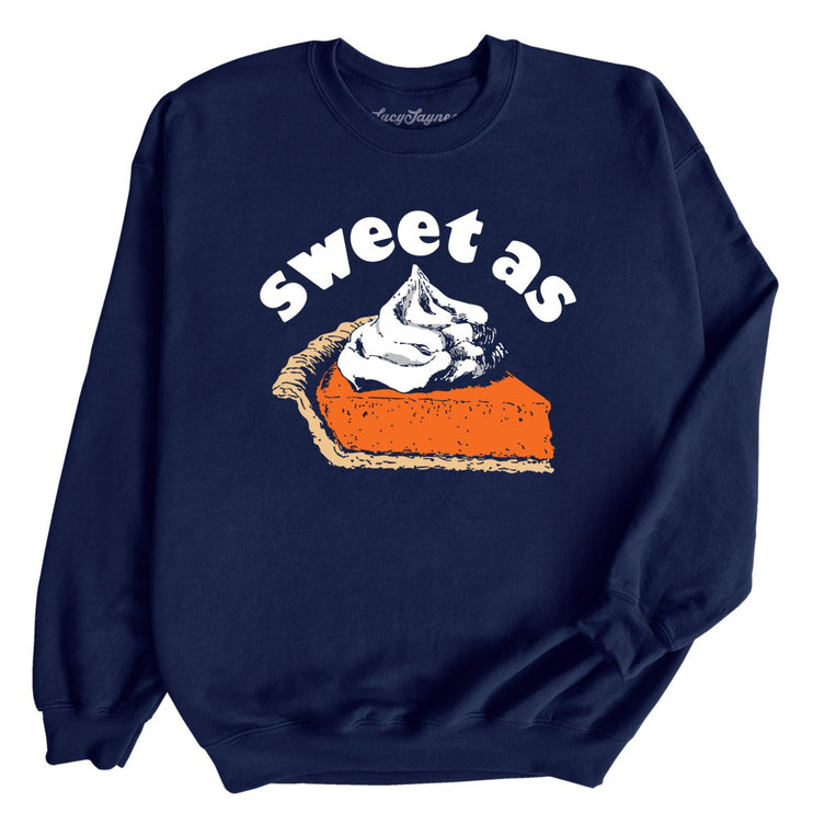 Sweet As Pumpkin Pie Graphic Sweatshirt - Navy