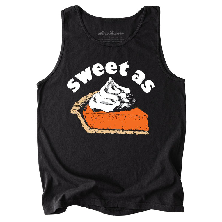 Sweet As Pumpkin Pie Comfort Colors Graphic Tank Top - Black