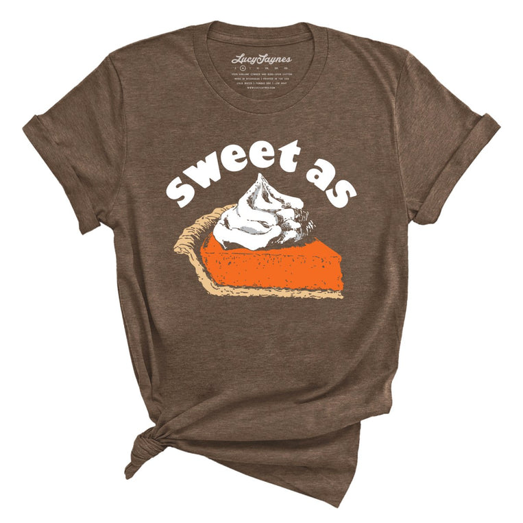 Sweet As Pumpkin Pie Graphic Tee - Heather Brown