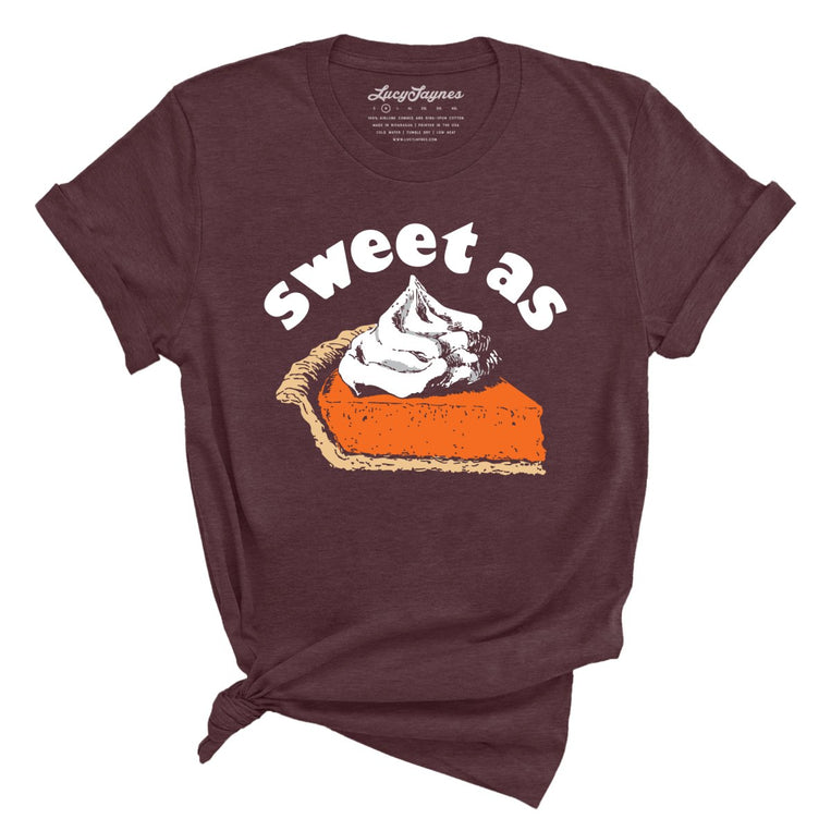 Sweet As Pumpkin Pie Graphic Tee - Heather Maroon