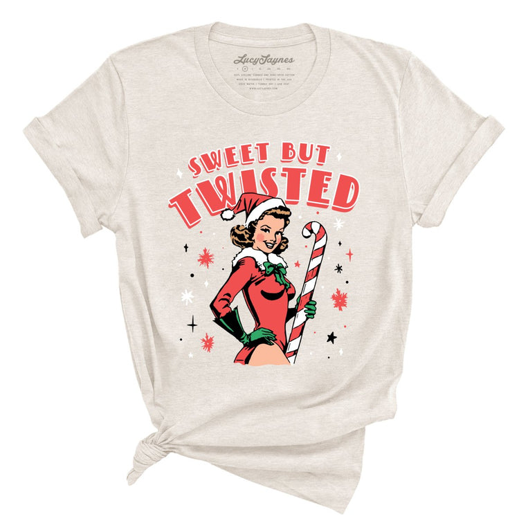 Sweet But Twisted Graphic Tee - Heather Dust