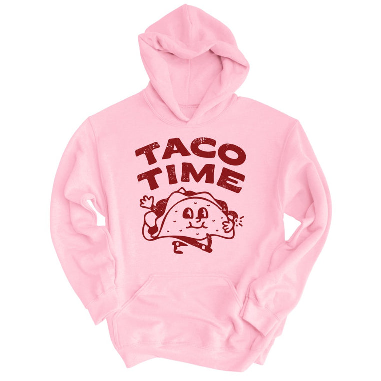 Taco Time Graphic Hoodie - Light Pink