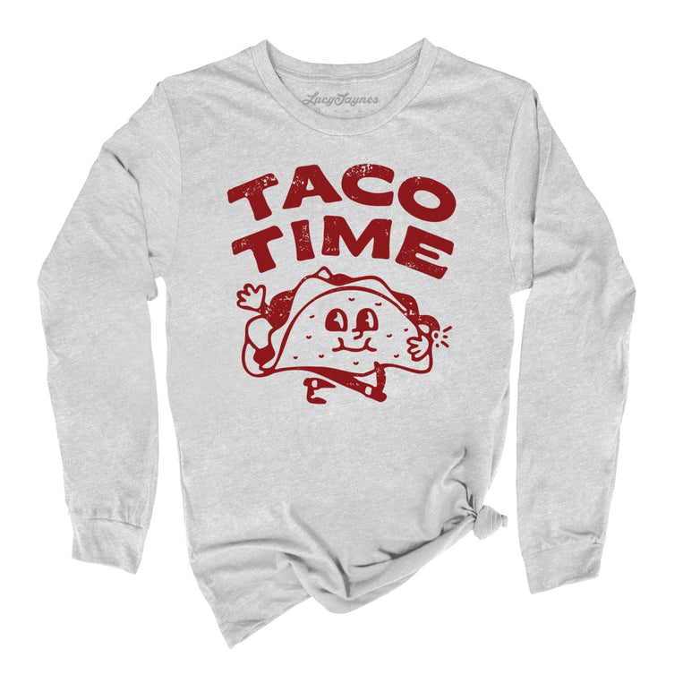 Taco Time Graphic Long Sleeve Tee - Athletic Heather