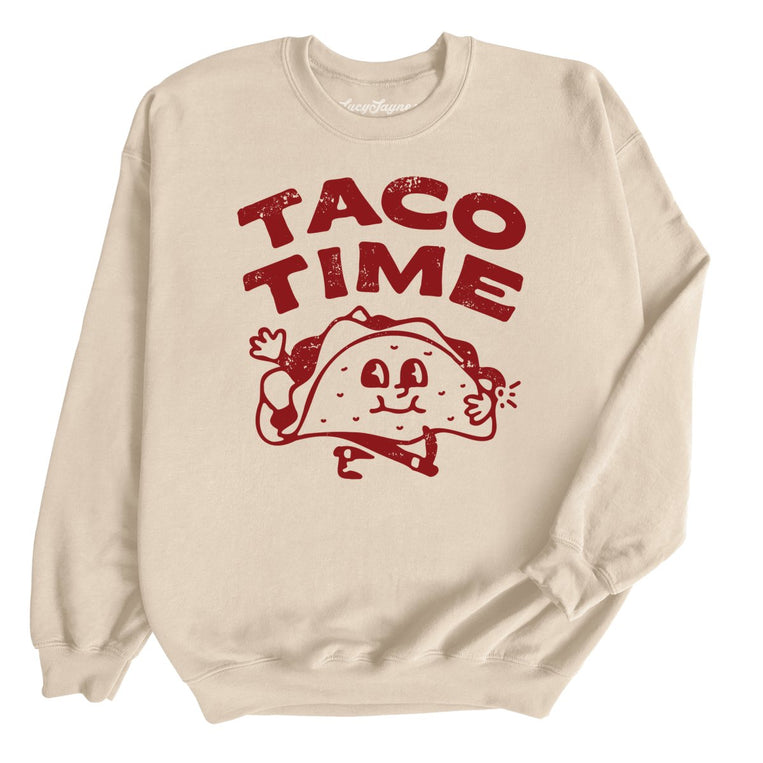 Taco Time Graphic Sweatshirt - Sand