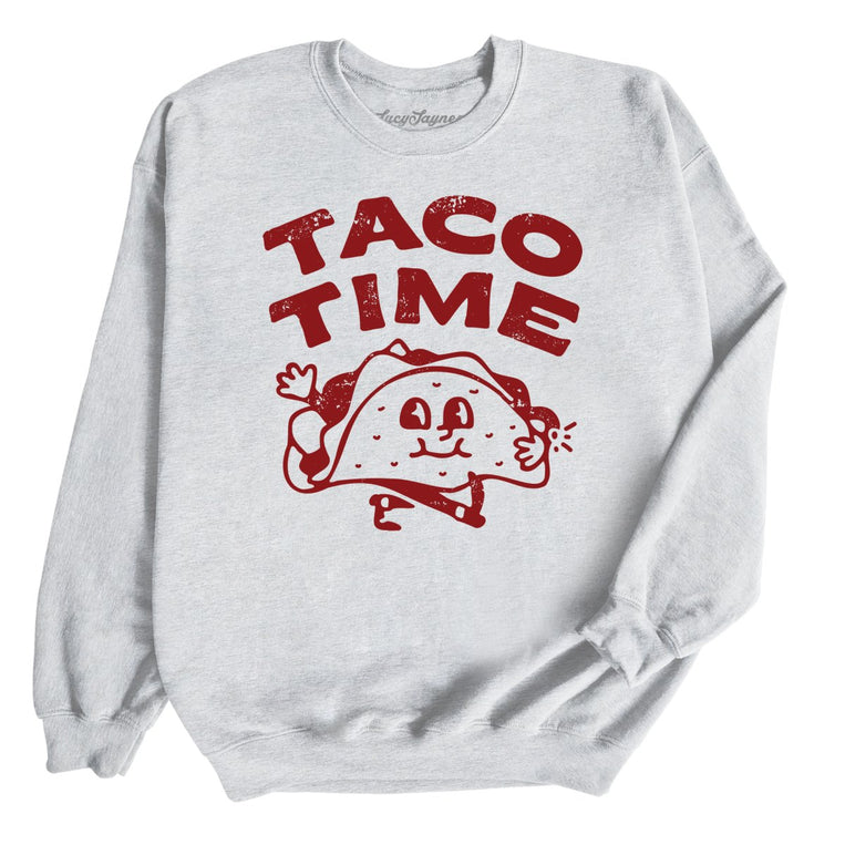 Taco Time Graphic Sweatshirt - Ash
