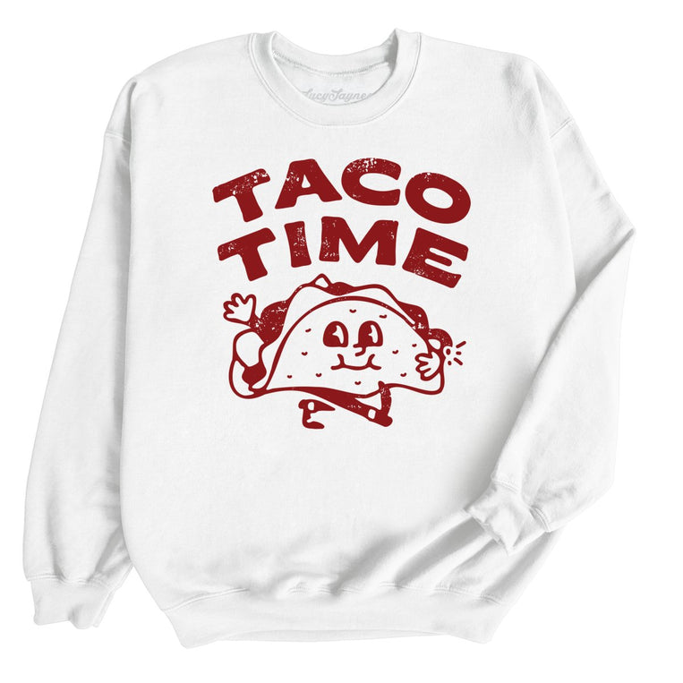Taco Time Graphic Sweatshirt - White