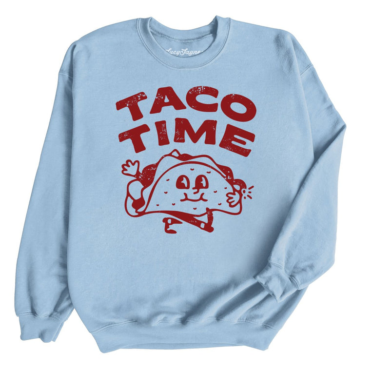 Taco Time Graphic Sweatshirt - Light Blue