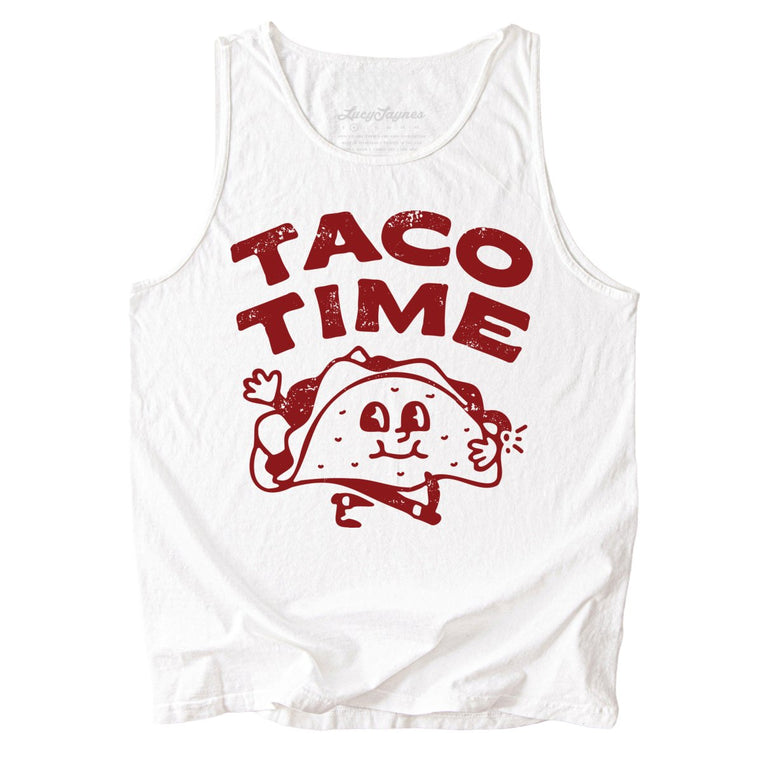 Taco Time Comfort Colors Graphic Tank Top - White