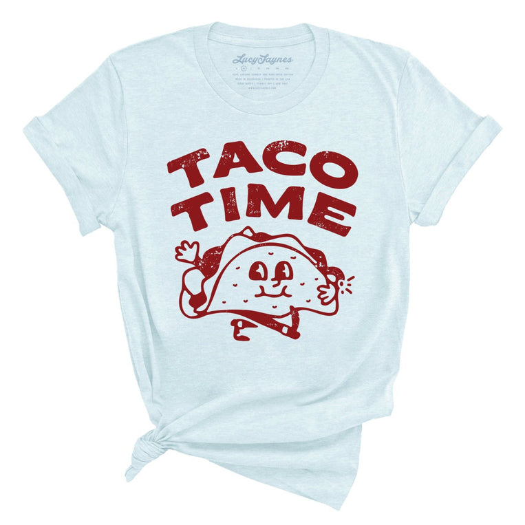 Taco Time Graphic Tee - Heather Ice Blue