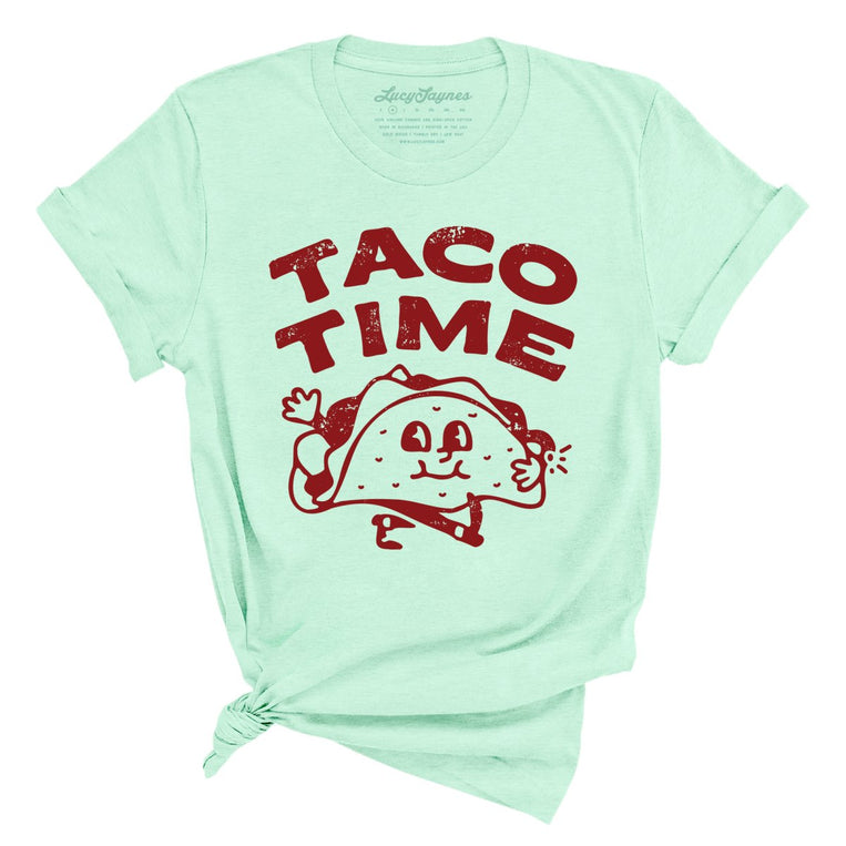 Taco Time Graphic Tee - Heather Mint