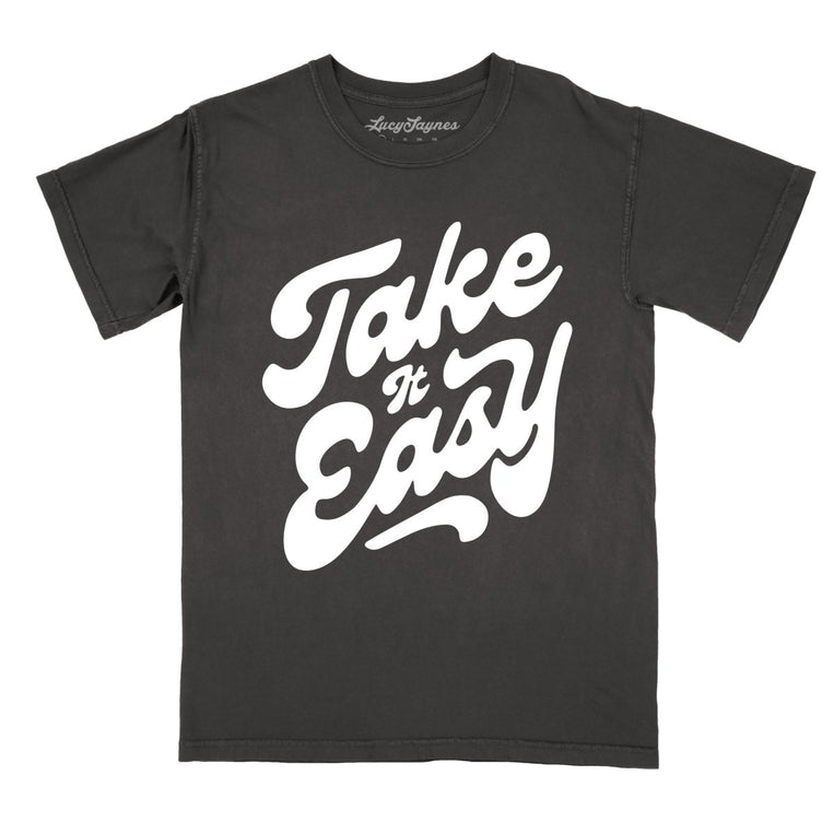 Take It Easy Comfort Colors Graphic Tee - Pepper