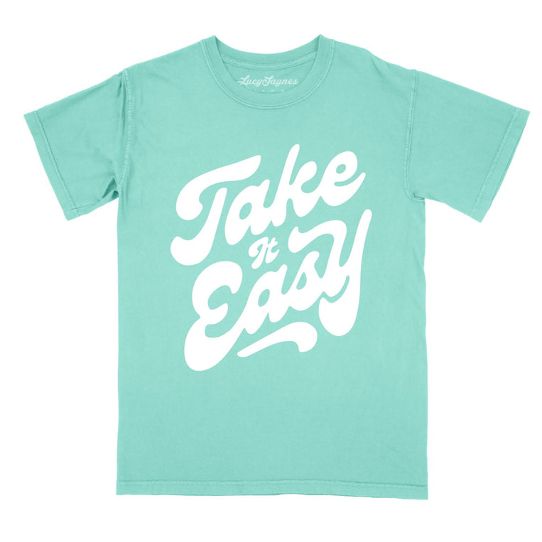 Take It Easy Comfort Colors Graphic Tee - Chalky Mint