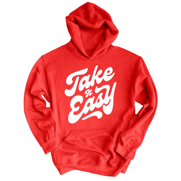 Take it Easy Graphic Hoodie - Red
