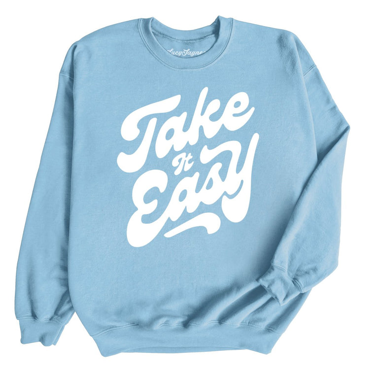 Take it Easy Graphic Sweatshirt - Light Blue