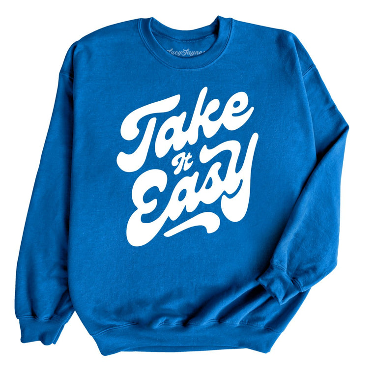 Take it Easy Graphic Sweatshirt - Royal