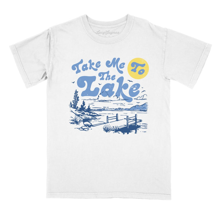 Take Me To The Lake Comfort Colors Graphic Tee - White