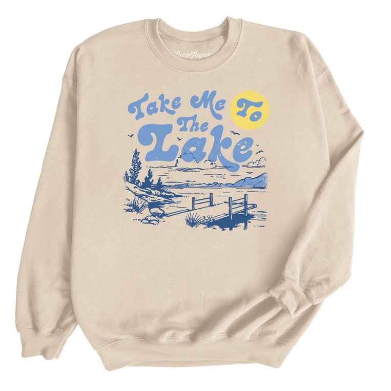 Take Me To The Lake Graphic Sweatshirt - Sand
