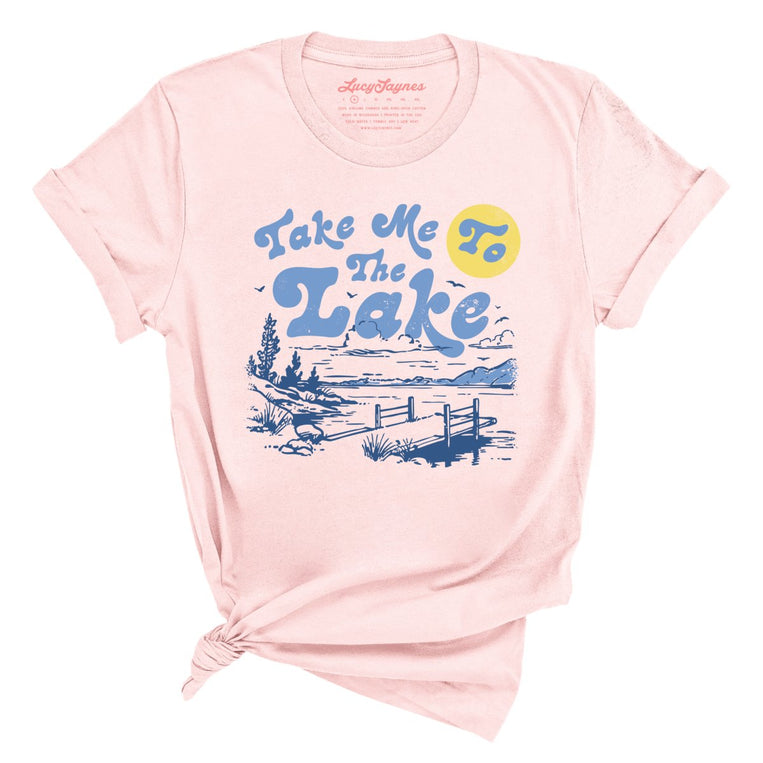 Take Me To The Lake Graphic Tee - Soft Pink