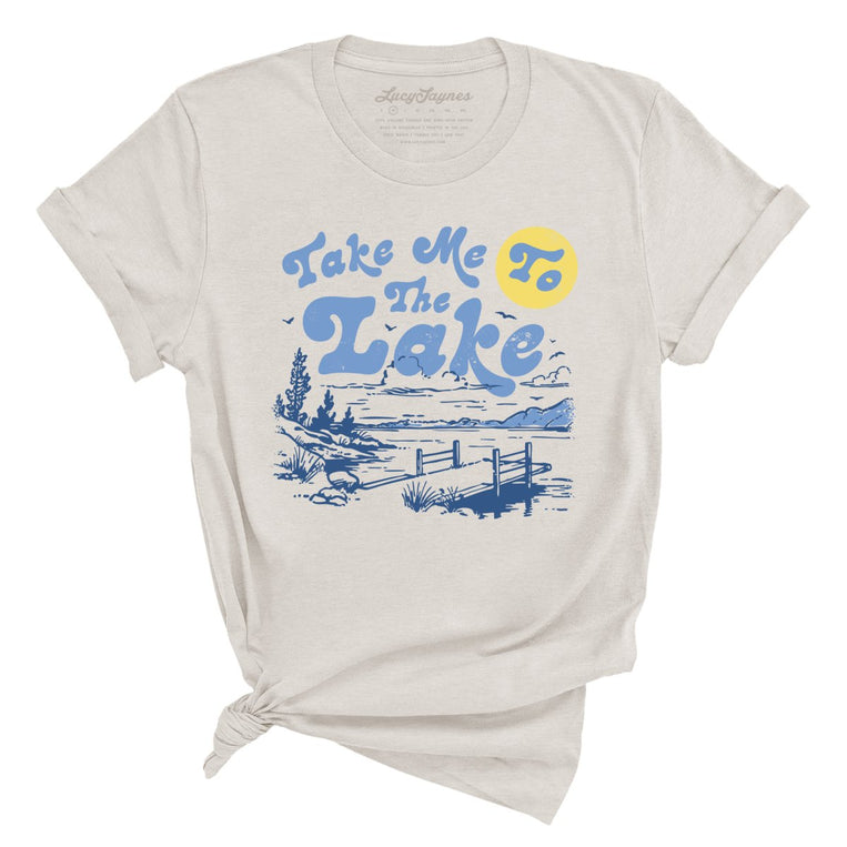 Take Me To The Lake Graphic Tee - Heather Dust
