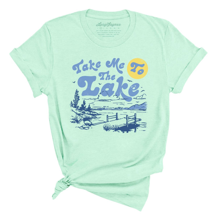 Take Me To The Lake Graphic Tee - Heather Mint