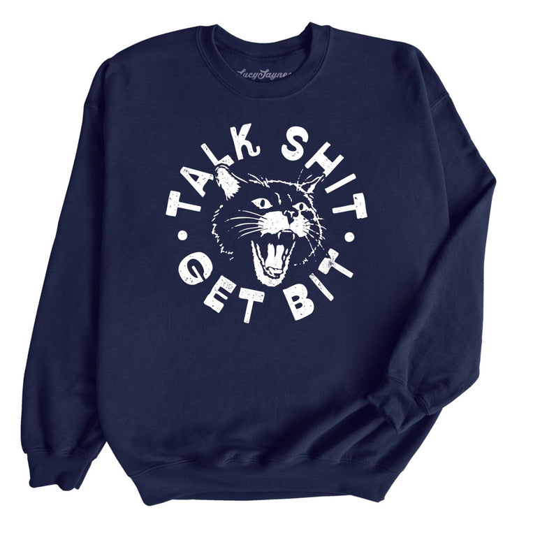 Talk Shit Get Bit Graphic Sweatshirt - Navy