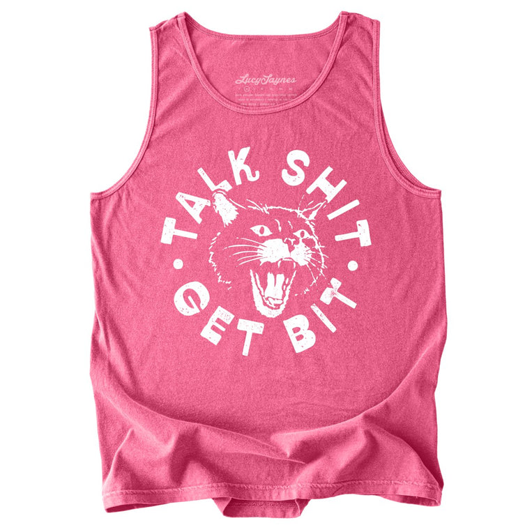 Talk Shit Get Bit Comfort Colors Graphic Tank Top - Crunchberry
