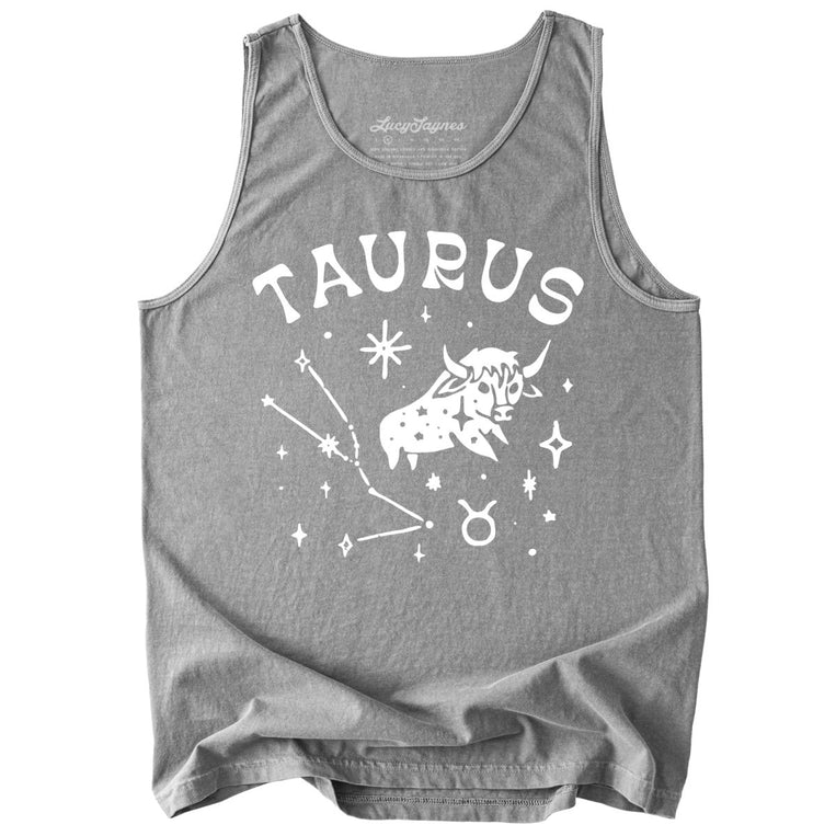 Taurus Comfort Colors Graphic Tank Top - Grey