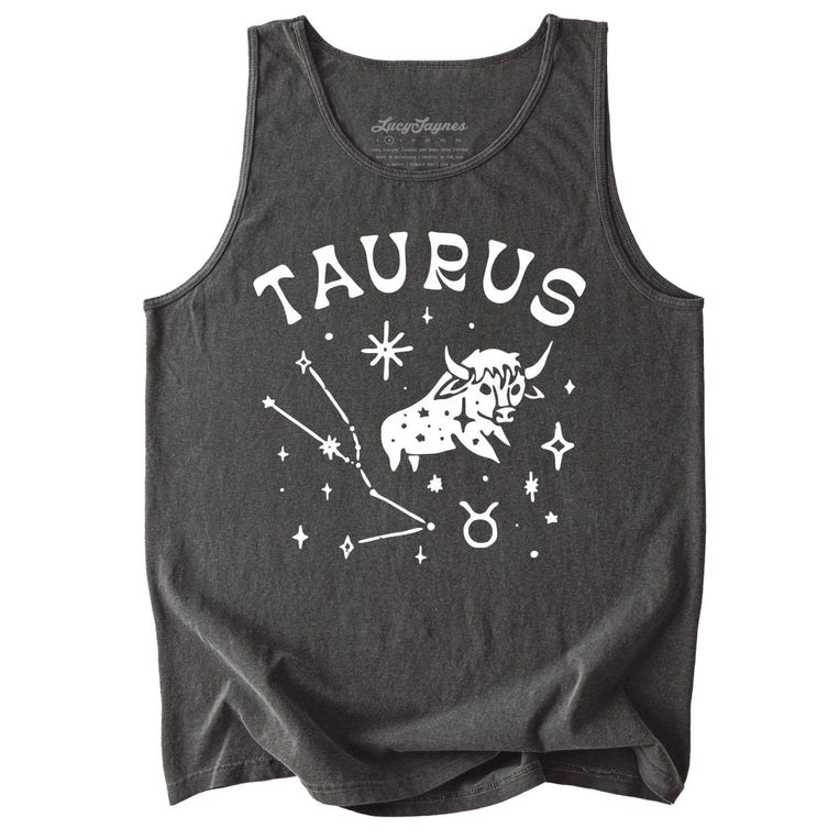 Taurus Comfort Colors Graphic Tank Top - Pepper