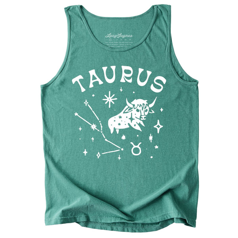 Taurus Comfort Colors Graphic Tank Top - Light Green