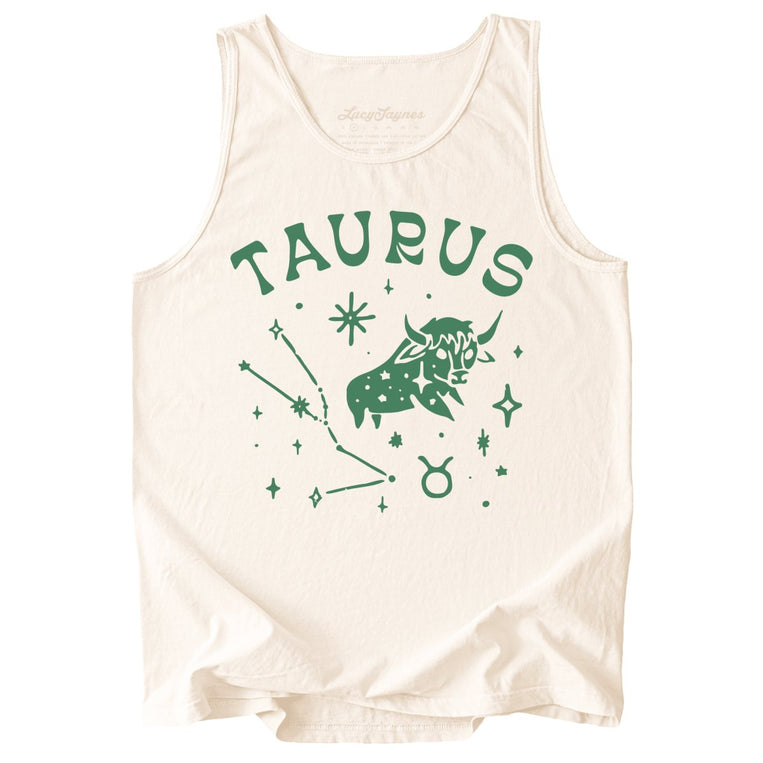 Taurus Comfort Colors Graphic Tank Top - Ivory