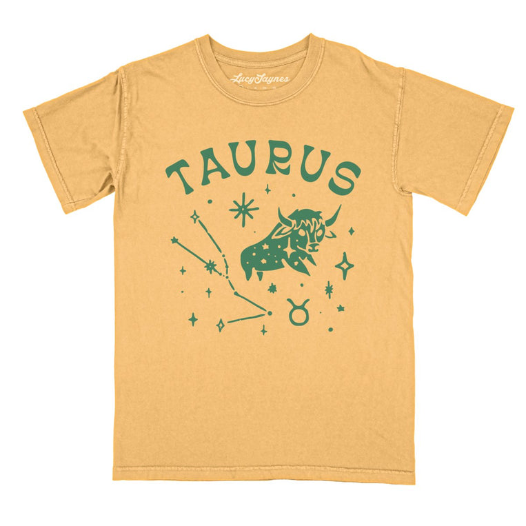 Taurus Comfort Colors Graphic Tee - Mustard