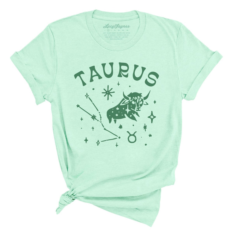 Taurus Graphic Tee - Heather Mint