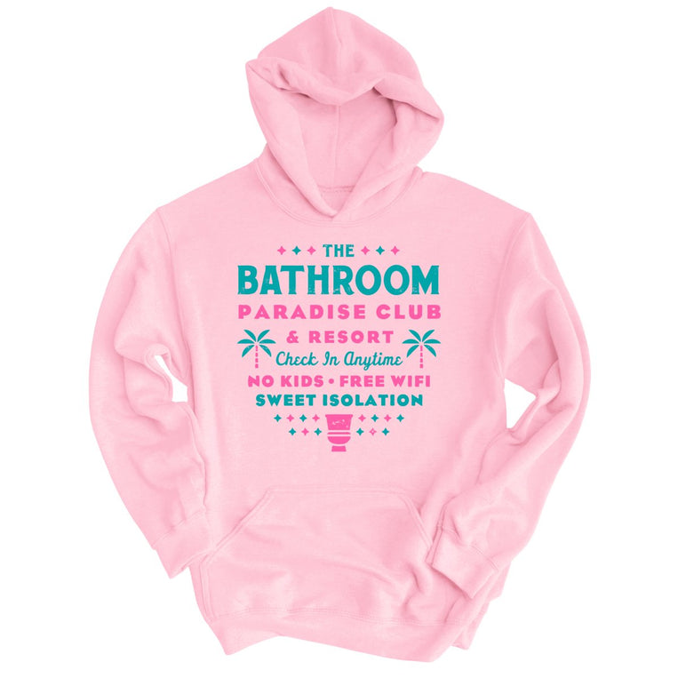 The Bathroom Paradise Club Graphic Hoodie - Light Pink