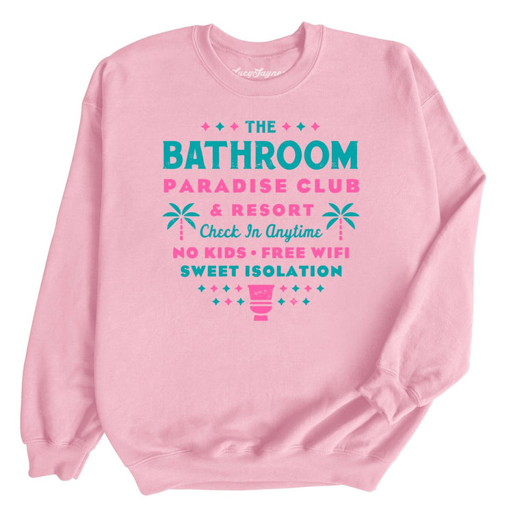 The Bathroom Paradise Club Graphic Sweatshirt - Light Pink