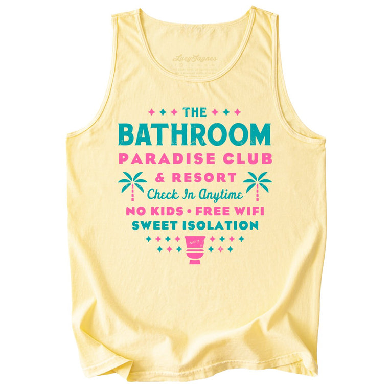 The Bathroom Paradise Club Comfort Colors Graphic Tank Top - Butter